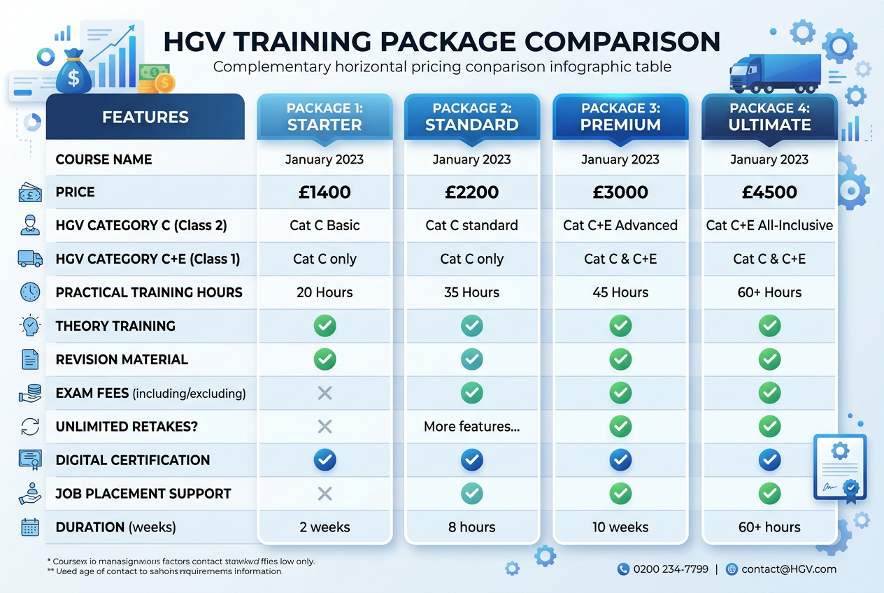 HGV package prices